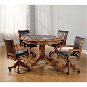 Hillsdale Parkview 5 Piece Game Set in Medium Brown Oak