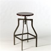 Hillsdale Cyprus Adjustable Backless Stool in Pewter / Cherry