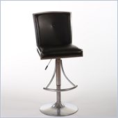 Hillsdale Dewey Adjustable Swivel Stool in Chrome Look Pewter