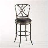 Hillsdale Jacqueline 26 Swivel Counter Stool in Pewter Rub/Black