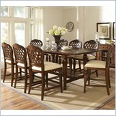 Hillsdale Woodridge 9 Piece Counter Height Dining Set in Walnut