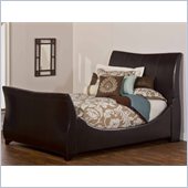 Hillsdale Justin Sleigh Bed in Brown Bonded Leather