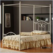 Hillsdale Westfield Metal Canopy Bed 3 Piece Bedroom Set in Off White