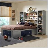 Hillsdale Universal Youth Storage Bed 3 Piece Bedroom Set in Navy/Silver