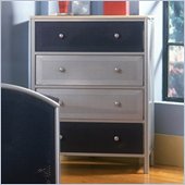 Hillsdale Universal Youth 4 Drawer Metal Chest in Silver and Navy Finish