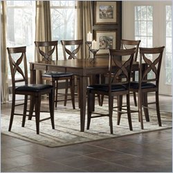 Hillsdale Chenoweth 7 Piece Counter Height Dining Table Set in Dark Oak