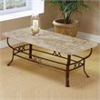 ADD TO YOUR SET: Hillsdale Brookside Ivory Coffee Table with Fossil Stone Top