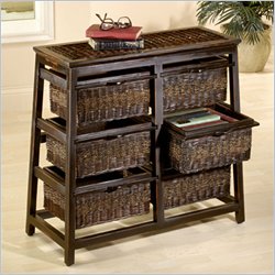 Hillsdale Wood and Wicker 6 Drawer Pyramid