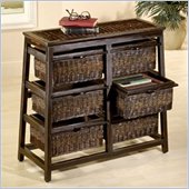 Hillsdale Wood and Wicker 6 Drawer Pyramid