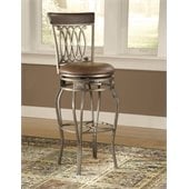 Hillsdale Montello 28 Inch Counter Height Swivel Faux Leather Bar Stool