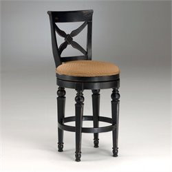 Hillsdale Northern Heights 30 Inch French Country Style Swivel Bar Stool in Black and Cherry Finish