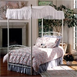 Hillsdale Emily Princess Metal Canopy Bed in White Finish