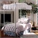 Hillsdale Emily Princess Metal Canopy Bed in White Finish-Full