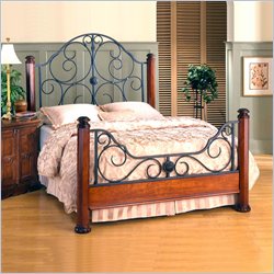 Hillsdale Leland Metal Poster Bed in Faux-Rust Finish-King