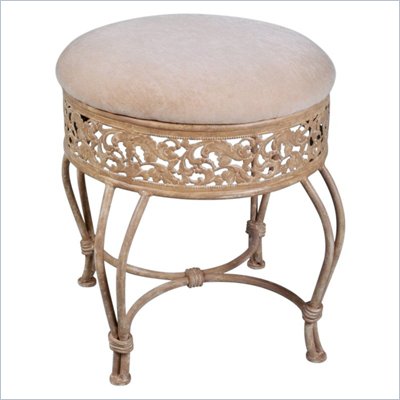 Hillsdale Villa III Vanity Stool in Antique Beige Finish