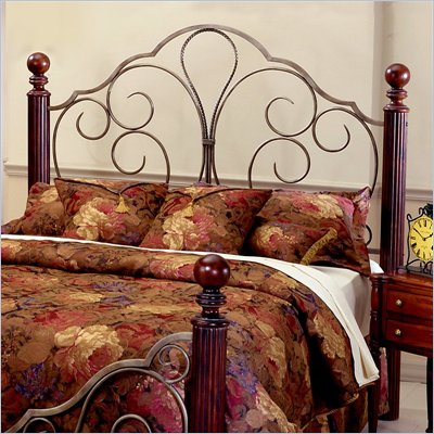 Hillsdale Ardisonne Metal and Wood Headboard in Silver/Cherry