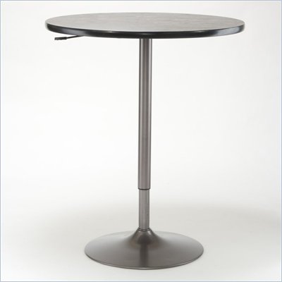 Hillsdale Aspen Adjustable Round Pub Table in Oyster Grey and Black