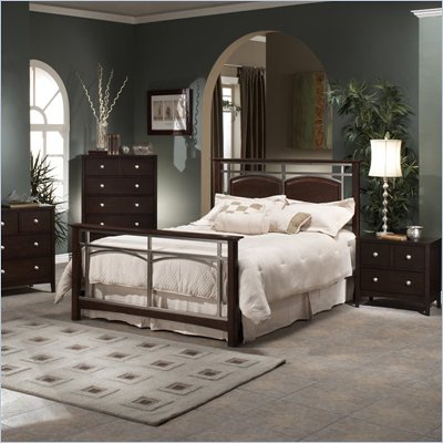 Hillsdale Banyan Espresso Wood and Metal 2 Piece Bedroom Set