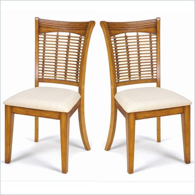 Hillsdale Bayberry Fabric Dining Side Chair in Oak Finish (Set of 2)