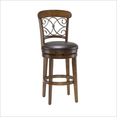 Hillsdale Bergamo 26" Swivel Counter Stool in Distressed Medium Brown Cherry