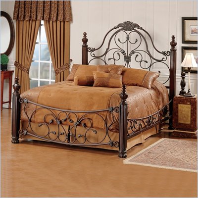 Hillsdale Bonaire Metal Poster Bed in Brushed Bronze Finish