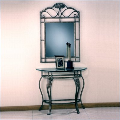 Hillsdale Bordeaux Console Table with Glass Top and Mirror