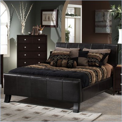 Hillsdale Brookland Leather Bed 4 Piece Bedroom Set in Dark Brown 