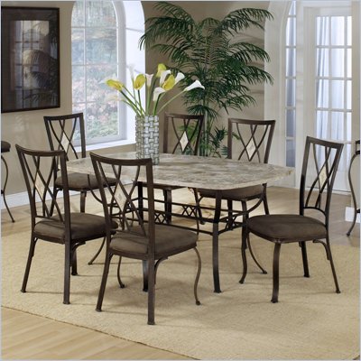 Hillsdale Brookside 5 Piece Rectangular Dining Table Set with Diamond Back Chairs