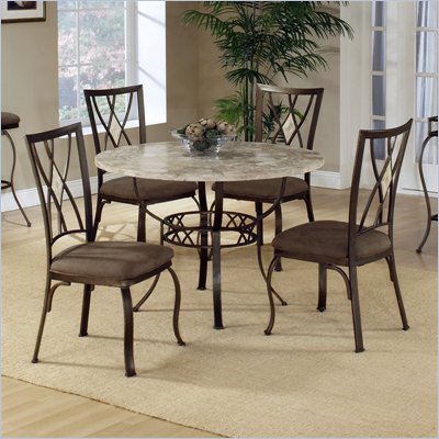 Hillsdale Brookside 5 Piece Round Dinette Set with Diamond Back Chairs