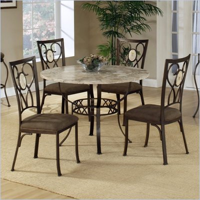 Hillsdale Brookside 5 Piece Stone Top Round Dinette Set