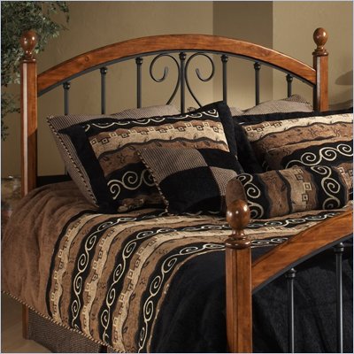 Hillsdale Burton Way Metal Headboard in Cherry and Black