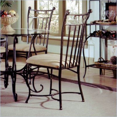 Hillsdale Camelot II Fabric Dining Side Chair in Black and Gold Finish (Set of 4)