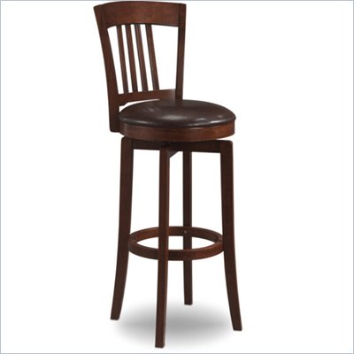 Hillsdale Canton Brown Swivel Counter Stool with Vinyl Seat