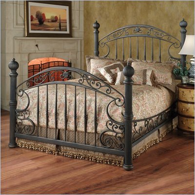 Hillsdale Chesapeake Metal Poster Bed in Antique Black Gold Finish