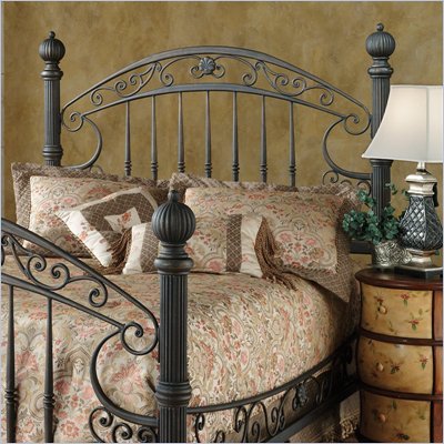 Hillsdale Chesapeake Metal Headboard in Antique Black Gold Finish