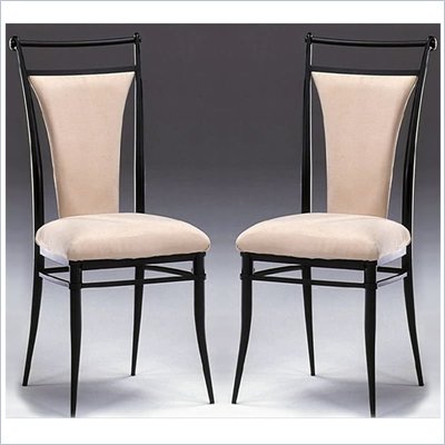 Hillsdale Cierra Fabric Dining Side Chair in Black Finish (Set of 2)