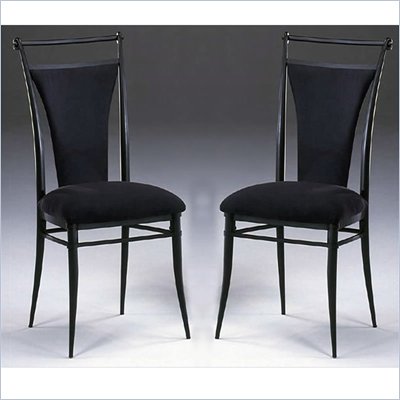 Hillsdale Cierra Fabric Dining Side Chair in Black (Set of 2)