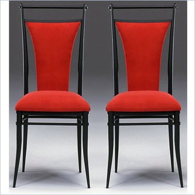 Hillsdale Cierra Fabric Dining Side Chair in Black Finish (Set of 2)