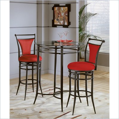 Hillsdale Cierra Mix n' Match Round Glass Top Pub Table