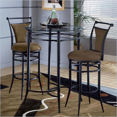 Hillsdale Cierra Mix-n-Match 3pc Pub Table Set with Stools in Bear