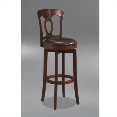 Hillsdale Corsica Brown Swivel Bar Stool with Vinyl Seat