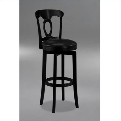 Hillsdale Corsica Black Swivel Bar Stool with Vinyl Seat
