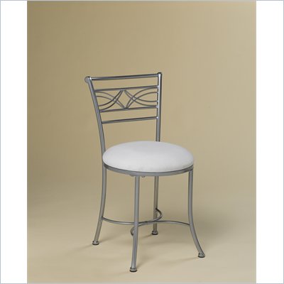 Hillsdale Dutton Vanity Stool in Chrome Look Powder Coat