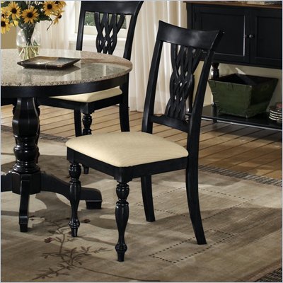 Hillsdale Embassy Dining Chairs in Rubbed Black (set of 2)
