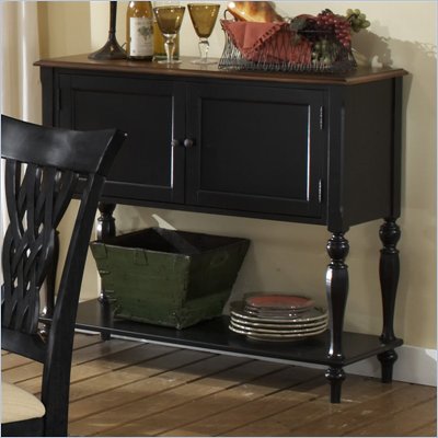 Hillsdale Embassy Sideboard with Cherry Top in Rubbed Black Finish 