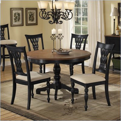 Hillsdale Embassy 5-Piece Dining Set in Rubbed Black & Cherry