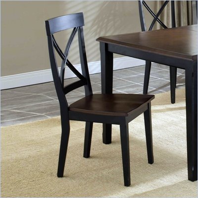 Hillsdale Englewood Wood Dining Side Chair in Rubbed Black Finish (Set of 2)