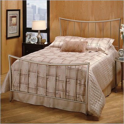 Hillsdale Eva Metal Panel Bed in Nickel Finish