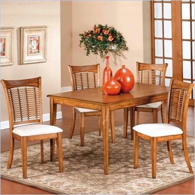 Hillsdale Bayberry 5 Piece Rectangular Dining Table Set in Oak Finish