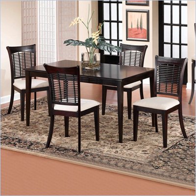 Hillsdale Bayberry Rectangular Dining Table Set in Dark Cherry Finish